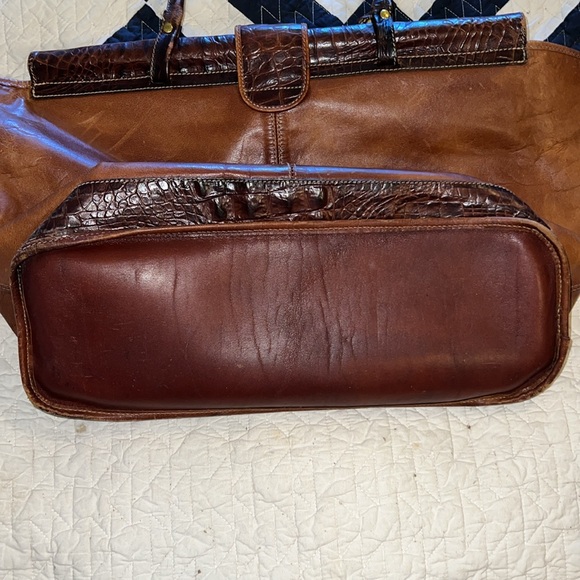 Large vintage Brahmin tote leather satchel - Picture 7 of 14